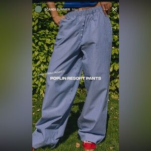 Daily Drills Poplin Resort Pants - Cobalt Striped